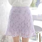 Band-waist Inset Shorts Lace Skirt