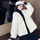 Open-front Fleece Jacket White - One Size