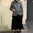 Plain Button-up Jacket / Midi Skirt