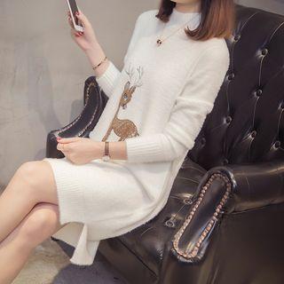 Sequin Deer Knit Dress
