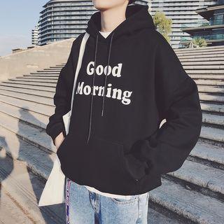 Couple Lettering Hooded Top