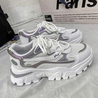 Chunky Mesh Lace Up Sneakers