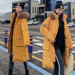 Faux-fur Hooded Padded Long Coat