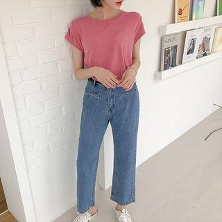 Pocket-detail Wide Straight-cut Jeans