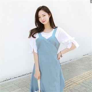 Beribboned Elbow-sleeve T-shirt