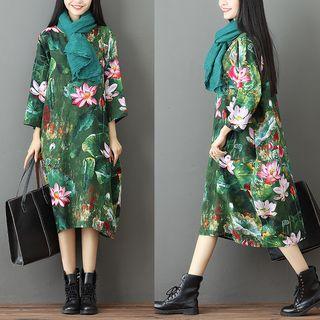 Lotus Round Neck Midi Dress