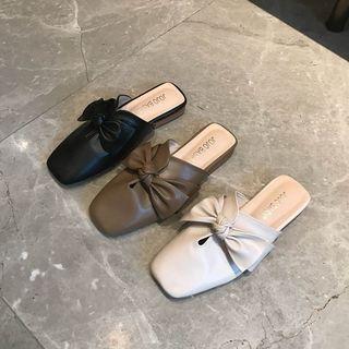 Bow Square-toe Mules