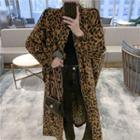 Leopard Print Zip Coat As Shown In Figure - One Size