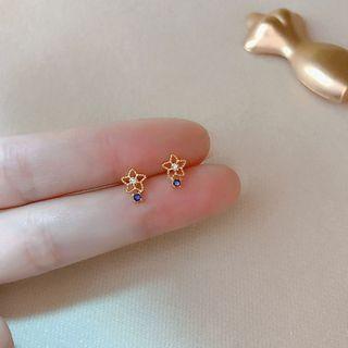 Rhinestone Earring 1 Pair - Eh0954 - Gold - One Size