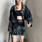 Tie-dye Loose-fit Jacket / Slim-fit Skirt