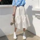 Irregular A-line Skirt White - One Size