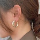 Alloy Open Hoop Earring 1 Pair - Silver Needle - Gold - One Size