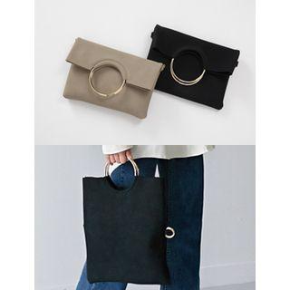 Ring-handle Shoulder Bag With Pouch