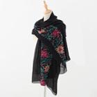 Flower Embroidered Scarf