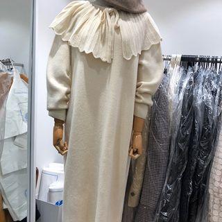 Ruffle Trim Maxi Sweater Dress