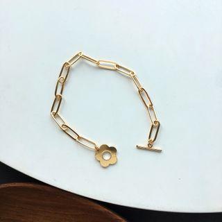 Floral Alloy Bracelet 1 Pc - As Shown In Figure - One Size