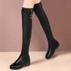 Platform Block Heel Lace Up Over-the-knee Boots