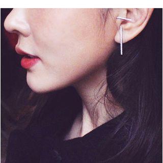 Rhinestone Non-matching Bar Earrings