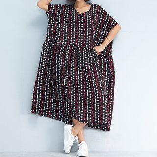 Dotted Elbow Sleeve Dress