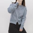 Round Neck Cardigan Airy Blue - One Size