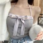 Halter Neck Bow Accent Tube Top