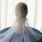 Wedding Faux Pearl Veil Veil -  White - 110cm