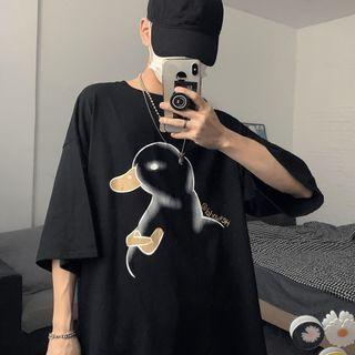 Couple Matching Short Sleeve Duck Print T-shirt