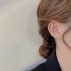 Set: Alloy Bead Earring + Cuff Earring Set Of 2 - Bead Earring & Cuff Earring - Gold - One Size