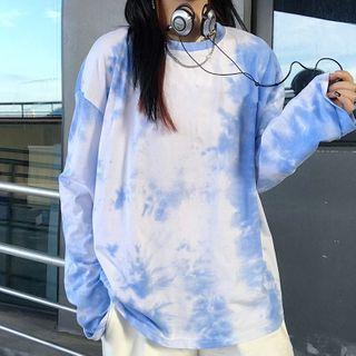 Long Sleeve Tie-dye Print T-shirt