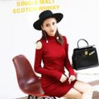 Cold Shoulder Long-sleeve Knit Dress