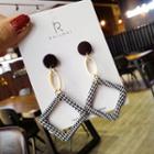 Houndstooth Square Drop Earrings
