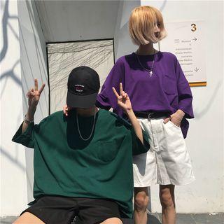 3/4-sleeve Pocketed T-shirt