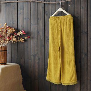 Wide-leg Lace-trim Pants