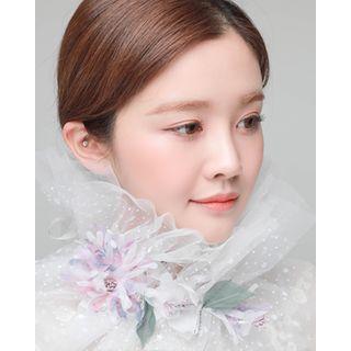 Corsage Tulle Wedding Set: Scarf + Bracelet One Size