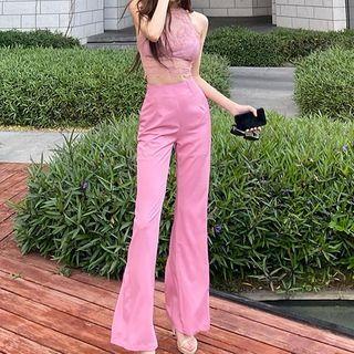 Halter Lace Top / Boot-cut Pants