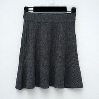 Ribbed A Line Knit Skirt