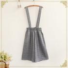 Window Pane Suspender Wide Leg Pants