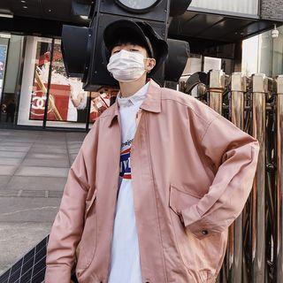 Drop-shoulder Plain Jacket