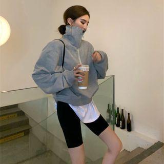Half-zip Logo Embroidered Sweatshirt