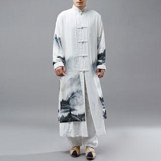 Print Mock Two-piece Chiffon Light Jacket