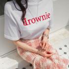 Roll-up Cuff Lettering T-shirt