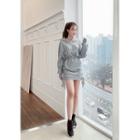 Drawcord Hoodie Minidress Gray - One Size