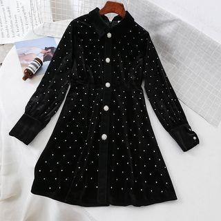 Polka Dot Velvet Dress
