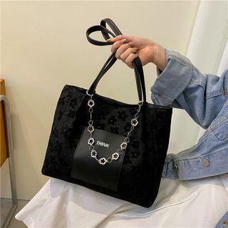 Floral Chain Detail Tote Bag