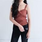 Twisted Front Sleeveless Knit Top