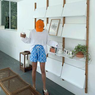 Drawstring-waist Paisley Shorts