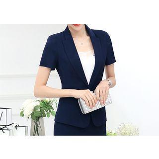 Short-sleeve One-button Blazer / Slim-fit Pants / Pencil Skirt