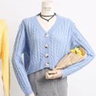 Cable-knit Crop Cardigan