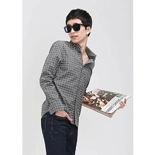 Long-sleeve Graph-check Shirt