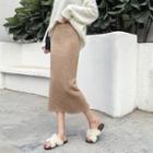 High-waist Plain Slim Fit Skirt
